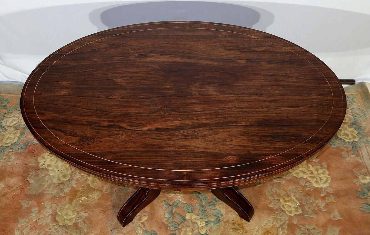 Oval Rosewood Pedestal Table, Charles X Period, Early 19th Century photo vinterior