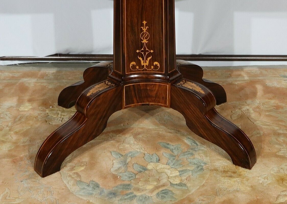 photo for sale Oval Rosewood Pedestal Table, Charles X Period, Early 19th Century