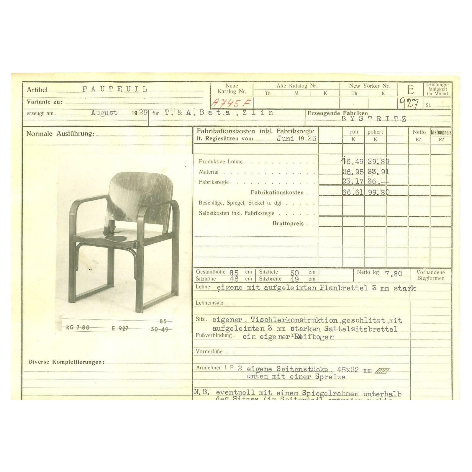 1628.0 1930s Pair Of Thonet Bentwood Armchairs A745 By Tatra,Czechoslovakia photo