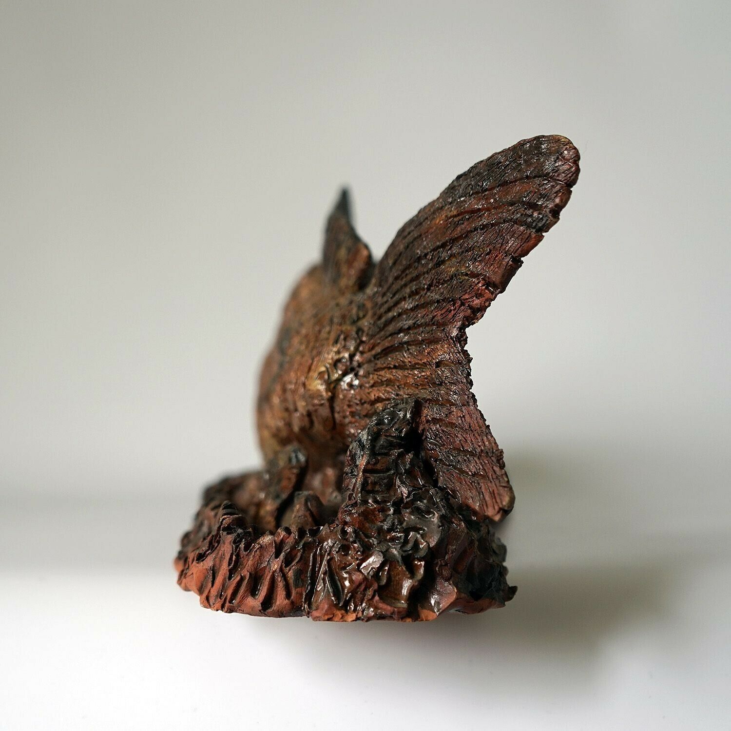 Large Antique Glazed Studio Pottery Ceramic Fish Sculpture, C. 1900 Terracotta Figure photo buy