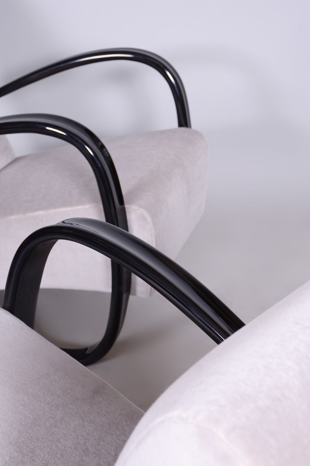 Pair Of Grey H 269 Armchairs Designed By Jindrich Halabala For Up Zavody, 1930s photo Furniture