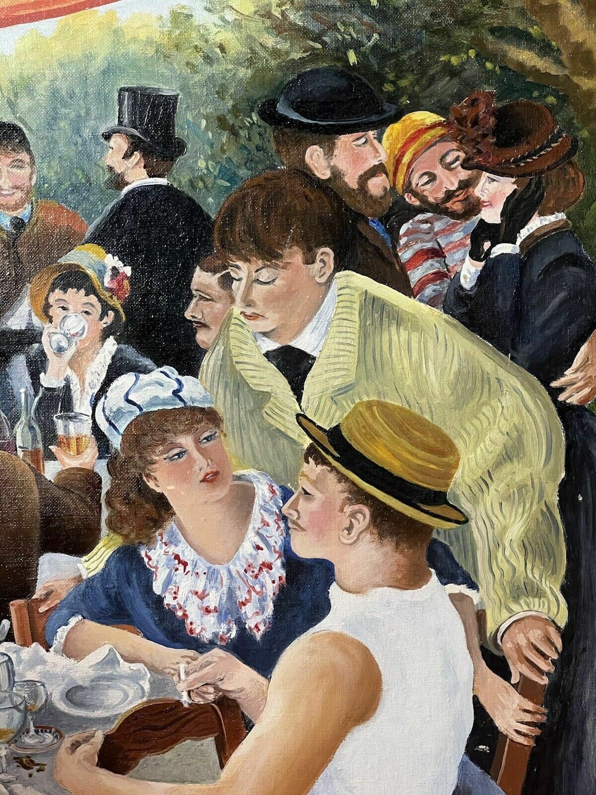 695.0 Fine Art Painting 'Luncheon Of The Boating Party' After Renoir By John Wickens photo