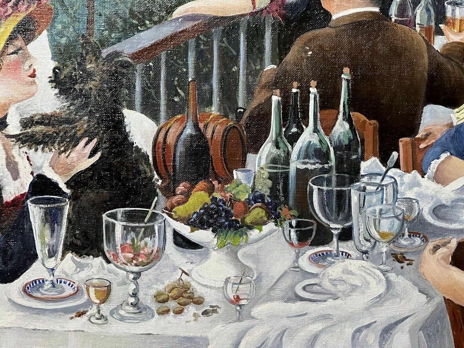photo vintage Fine Art Painting 'Luncheon Of The Boating Party' After Renoir By John Wickens