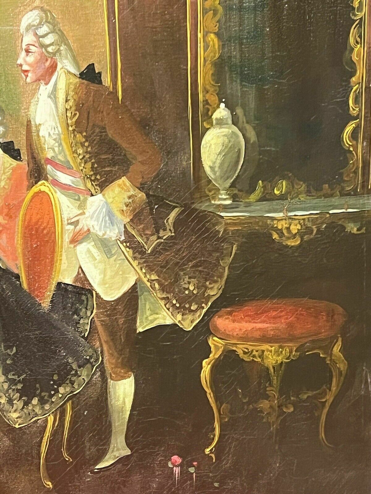 photo for sale 20th Century Rococo Style 'Soirée At Versailles' Oil Painting Signed A Zavaga