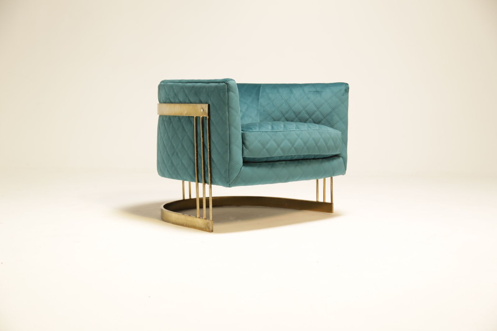 Mid Century Brass Plated Tub Chair
