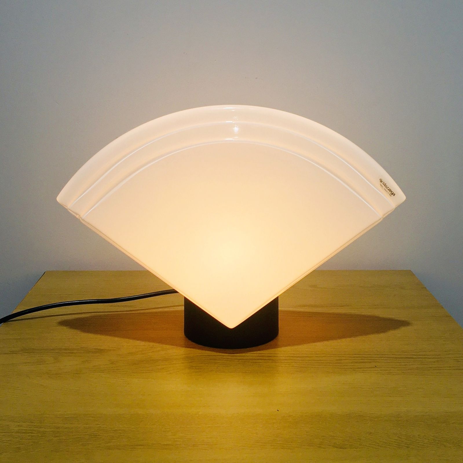 Large Murano Opaline Glass Table Lamp From Av Mazzega, Italy, 1970s photo buy