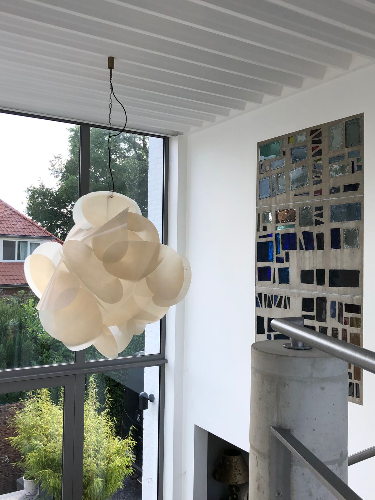photo for sale Xxl Enrico Botta Fiberglass Ceiling Lamp For Sundown, 1968