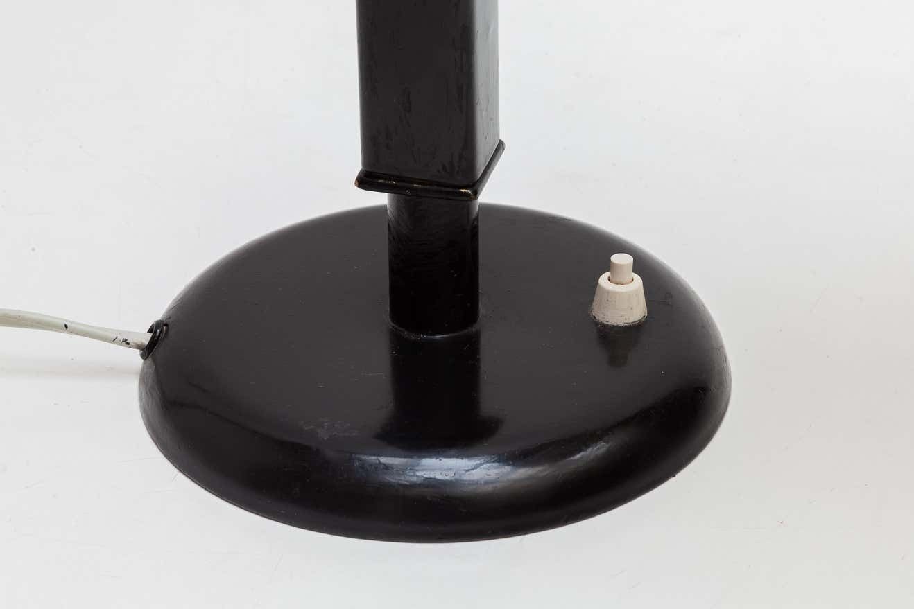 Rare Black Bauhaus Desk Lamp Designed By Cristian Dell By Kaiser 1930s photo vinterior