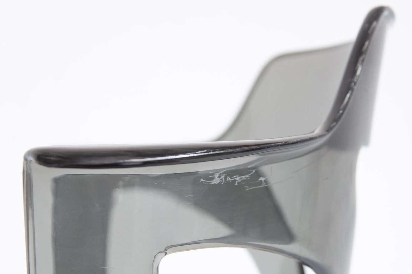 photo for sale Spage Age Smoked Plexi Glass Swivel Desk Chair, 1960s