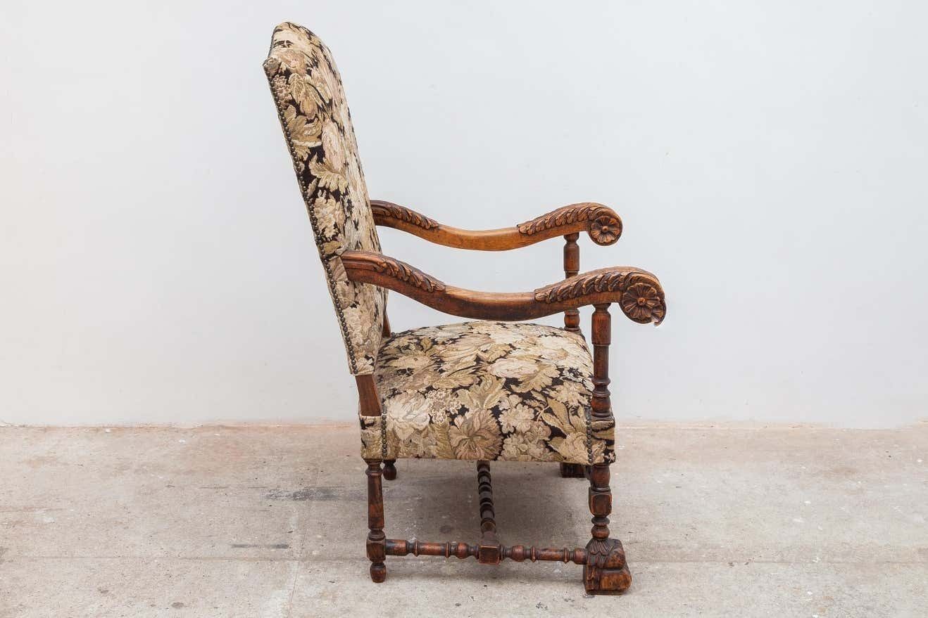 Antique High Back Parlour Chair, France photo for sale
