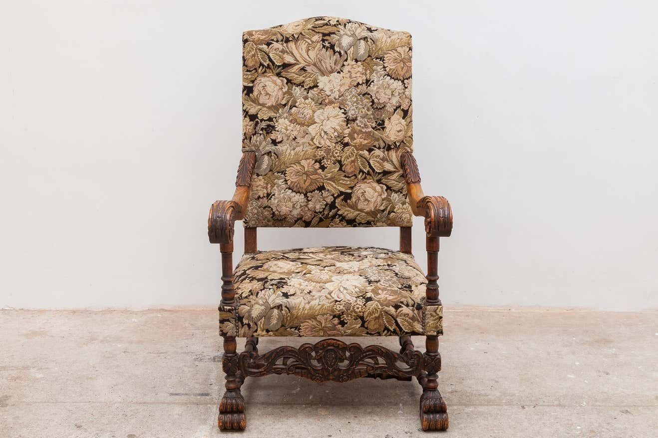 Antique High Back Parlour Chair, France photo buy