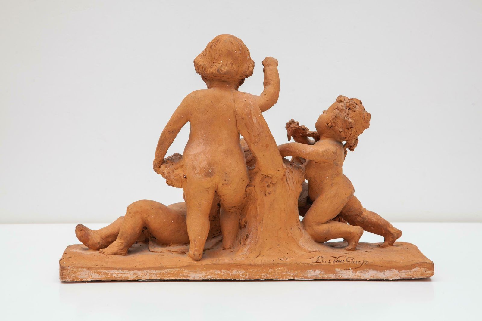 Ceramic Sculpture With A Group Of Playing Putti''S 19th Century Belgium photo 1688.88
