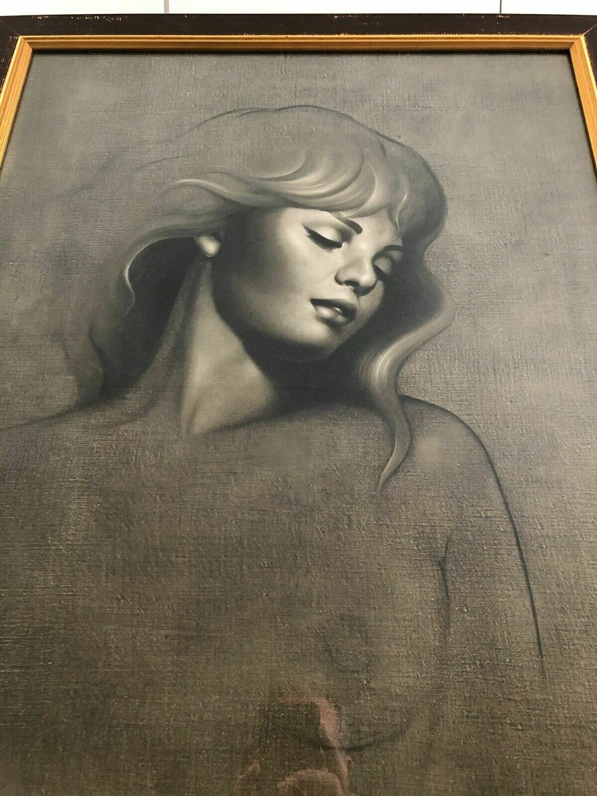 Vintage Barba Tate Framed Print Golden Girl Tretchikoff Era 82 X 66cm