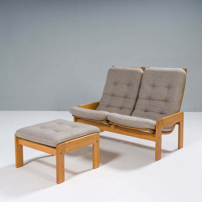 Yngve Ekström For Swedese Set Of Two Sofas And Footstool Set, 1960s photo vintage