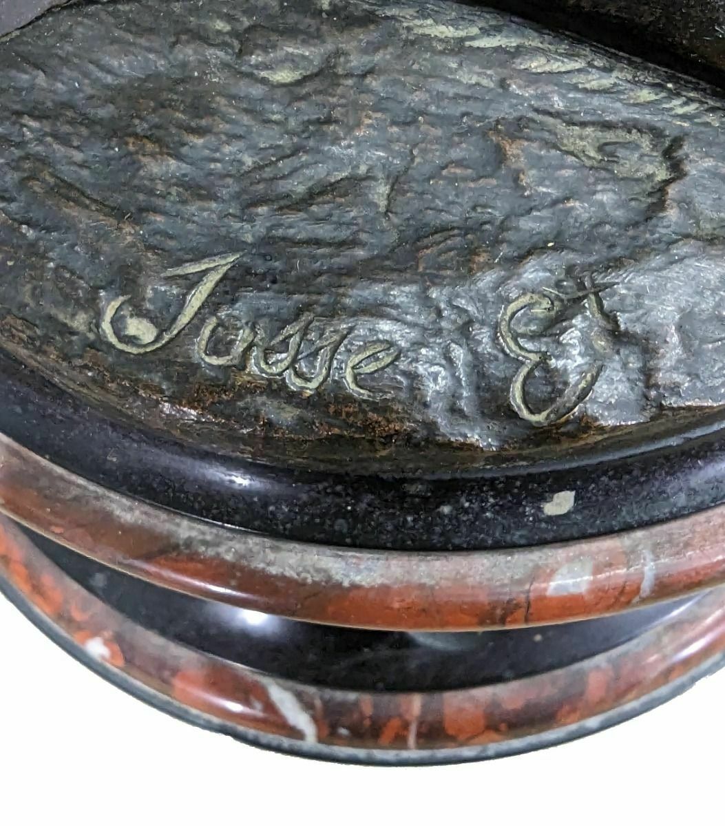 19th Century Bronze Trim Paul And Virginia By Charles Cumberworth "The Passage Of The Torrent" photo vintage