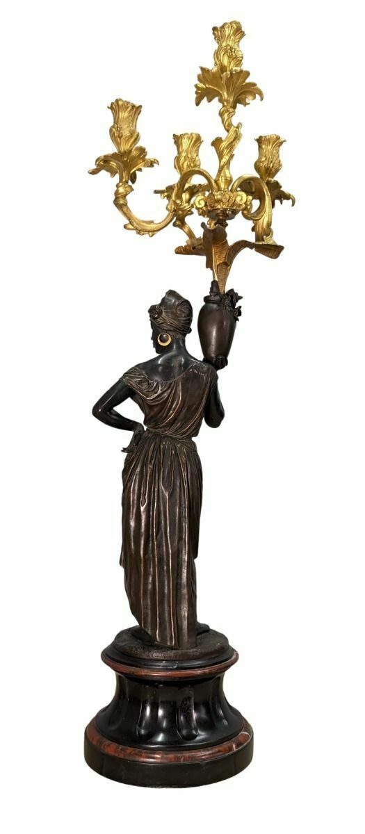 photo buy 19th Century Bronze Trim Paul And Virginia By Charles Cumberworth "The Passage Of The Torrent"