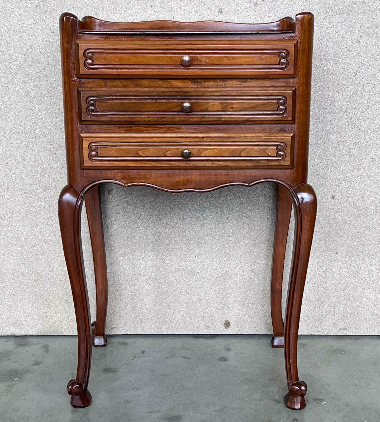 19th Louis XV Style French Darkness Oak Nightstands With Claw Finish Legs photo furniture