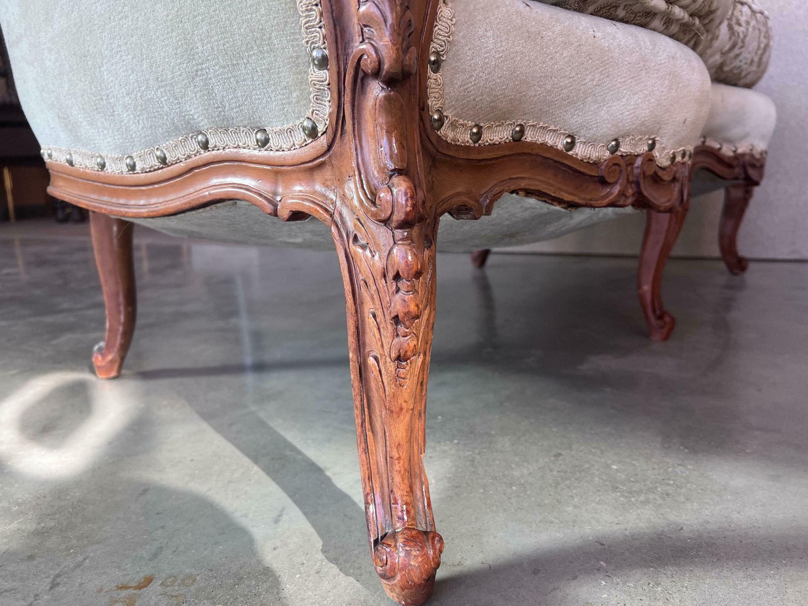 Pair Of Victorian Carved Walnut Button Back Sofa Circa 1890 photo buy
