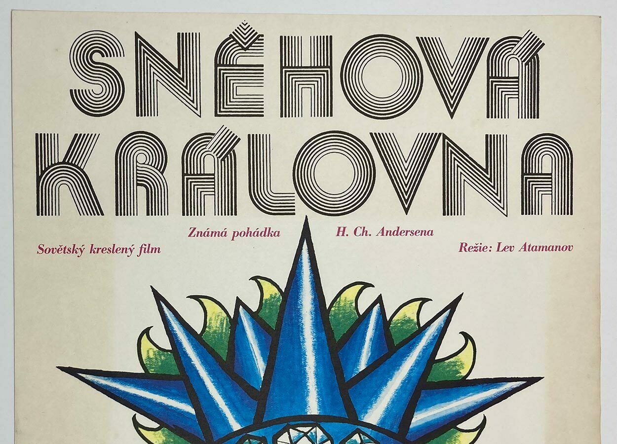Original Film Poster, The Snow Queen, Vratislav Hlavatý, 1985, Genuine Czech Vintage Print photo for sale