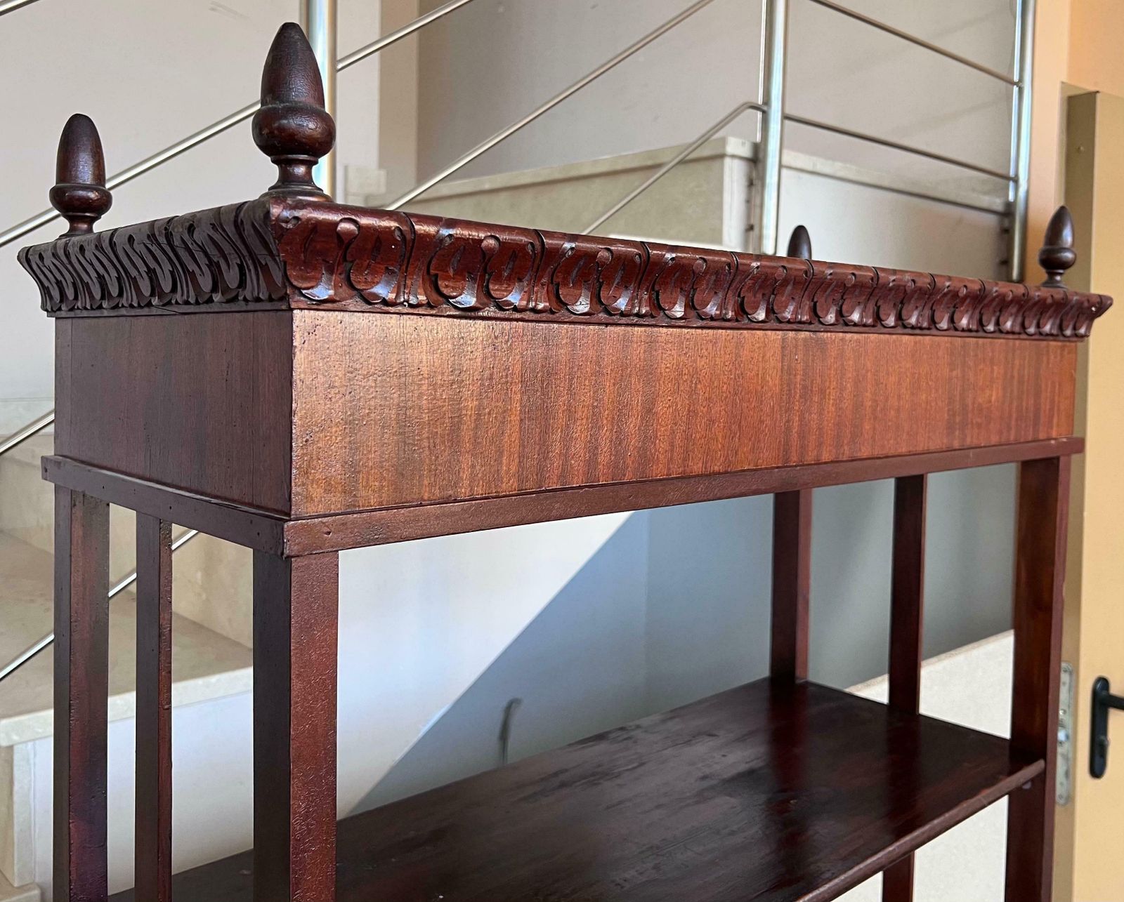 Late 19th Century French Empire Style Walnut Four Shelves Etagere photo buy