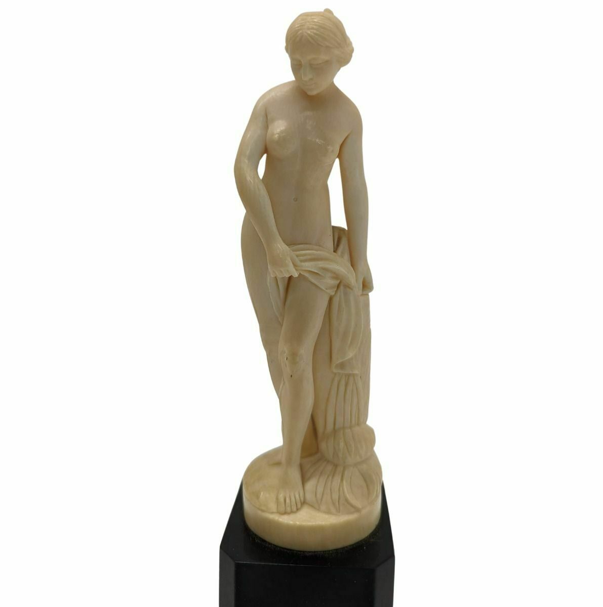 Statuette Of A Draped Young Woman Carved In Ivory From Dieppe, 19th Century photo Art