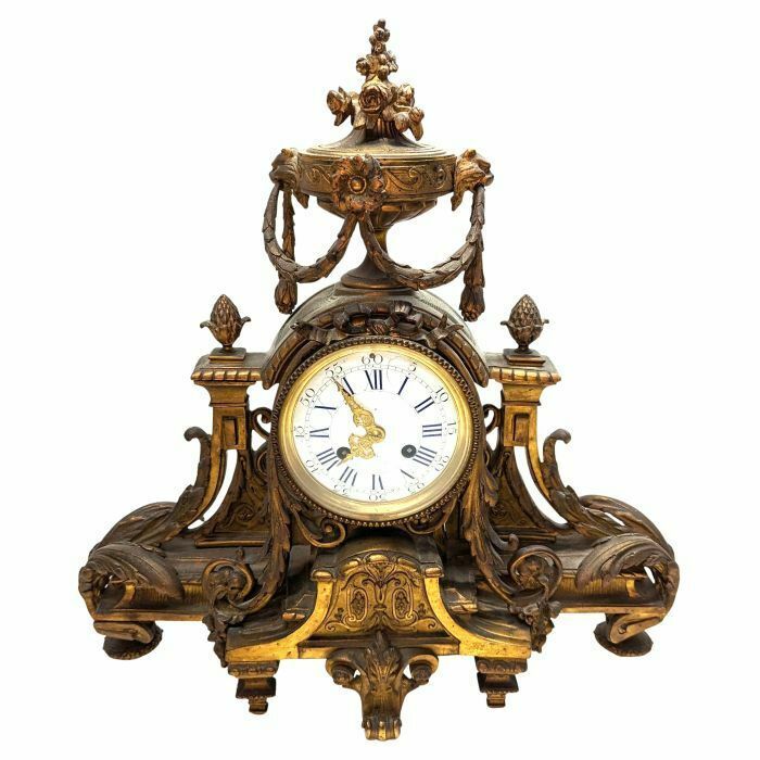 Louis XVI Style Gilt Bronze Mantel Clock photo furniture