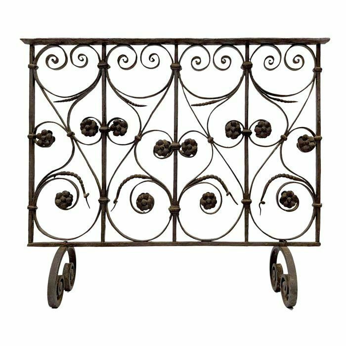 18th Century Wrought Iron Fireplace Screen photo for sale