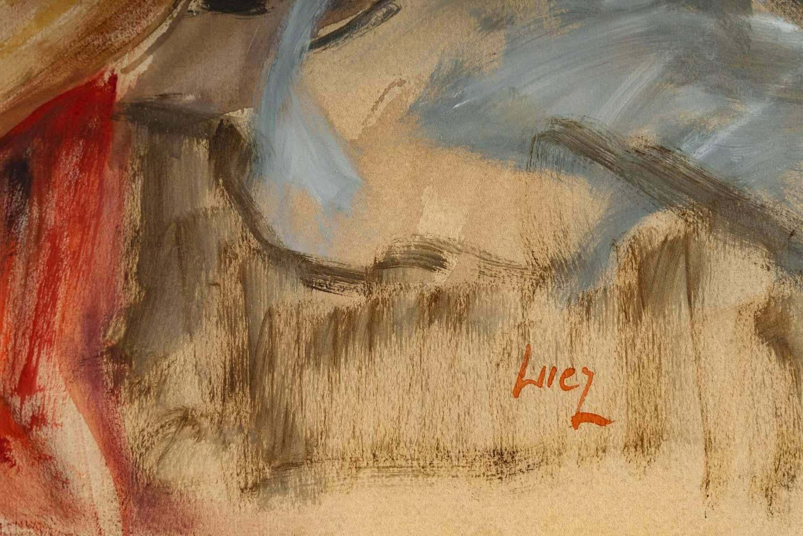 Painting On Paper By Luez 20th Century photo vinterior