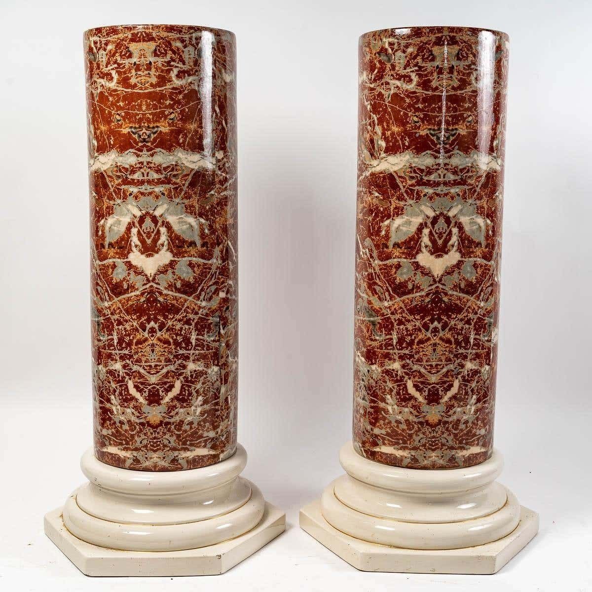 Pair Of Ceramic Columns, Late 19th Century photo 4043.64