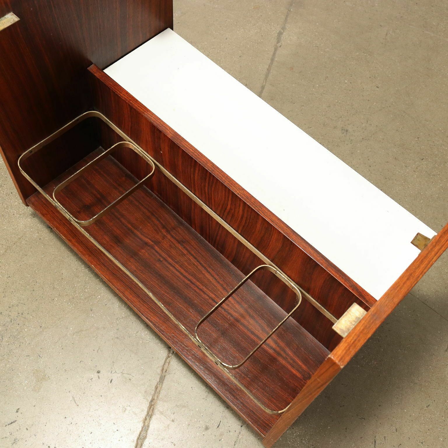 Service Trolley Exotic Wood Italy 1960s photo vintage