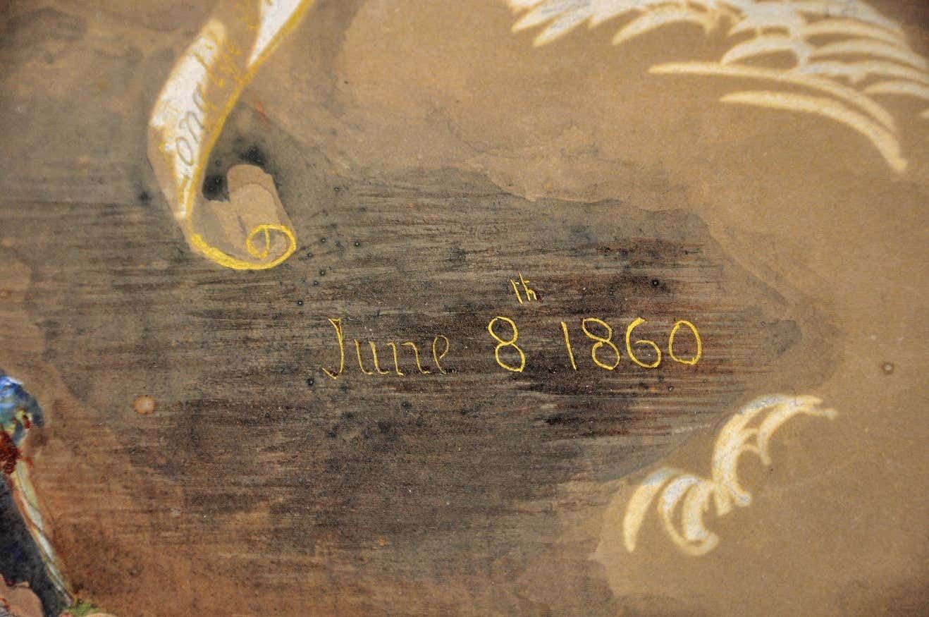 By Queen Victoria’s Daughter, H.R.H. Princess Alice Maud Mary 1843 To 1878. Framed Original Watercolour Painting Dated 1860. The British Royal Family. photo Art