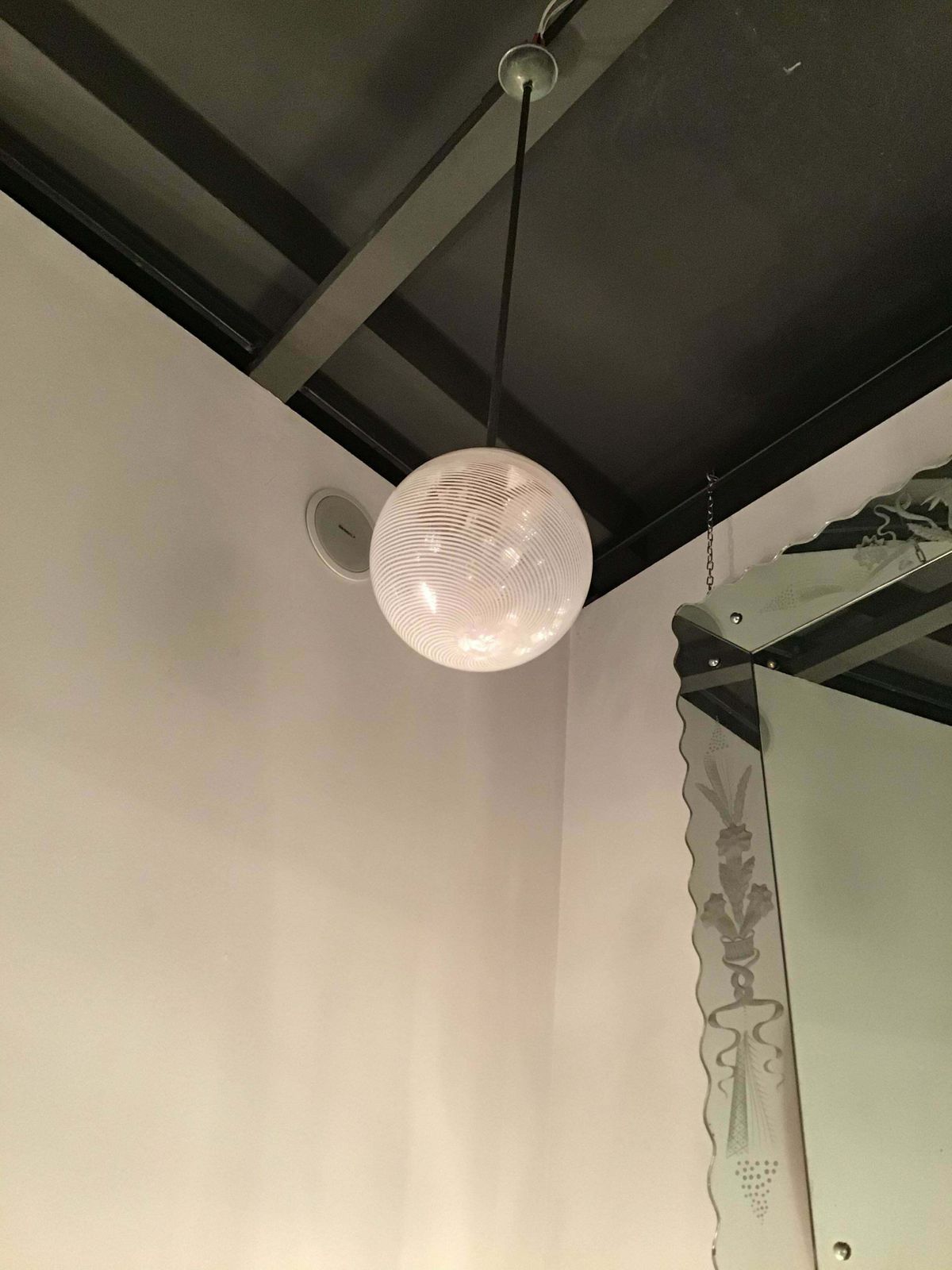 Venini Chandelier Filigrana Murano Glass 1930 Italy photo Lighting