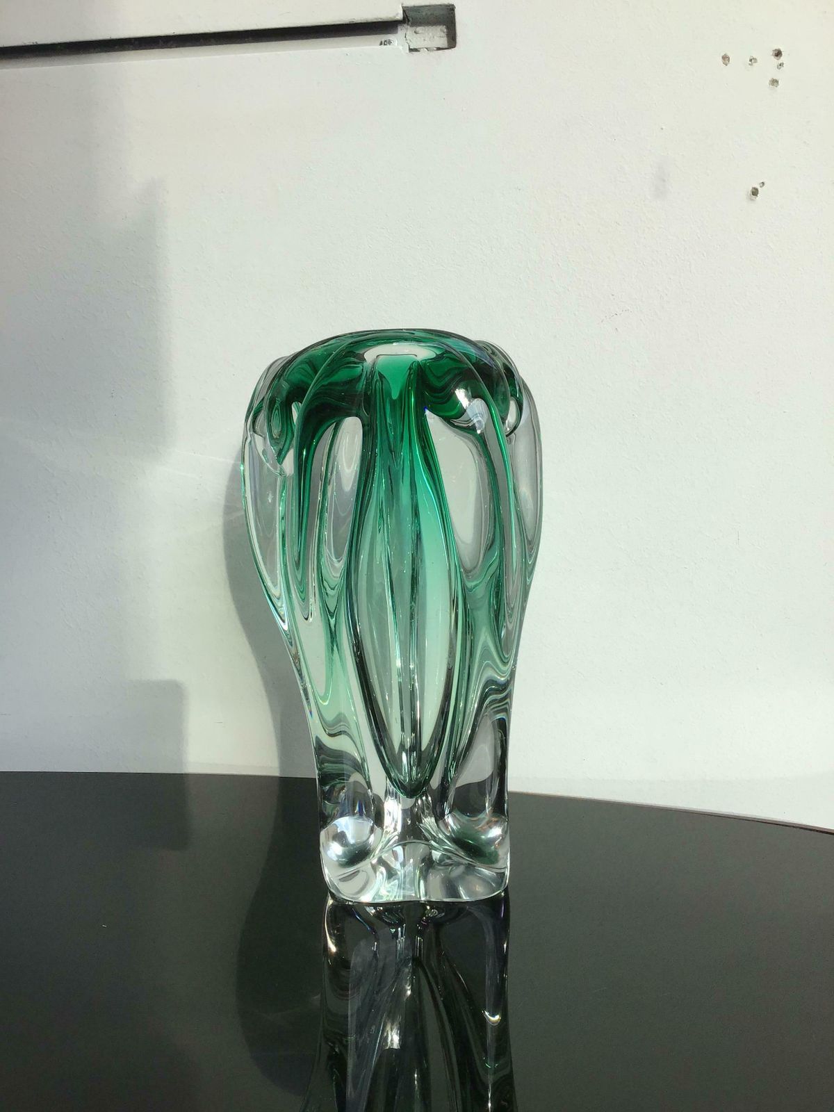Seguso Vase Green Murano Glass 1950 Italy photo furniture