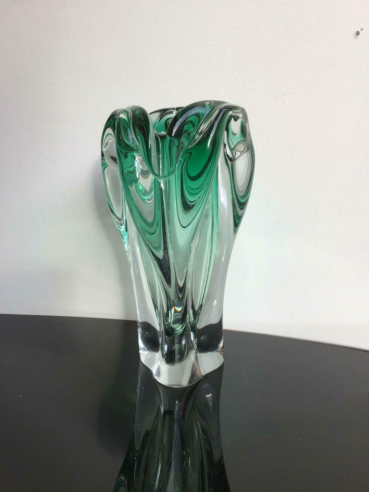 Seguso Vase Green Murano Glass 1950 Italy photo Home Decor