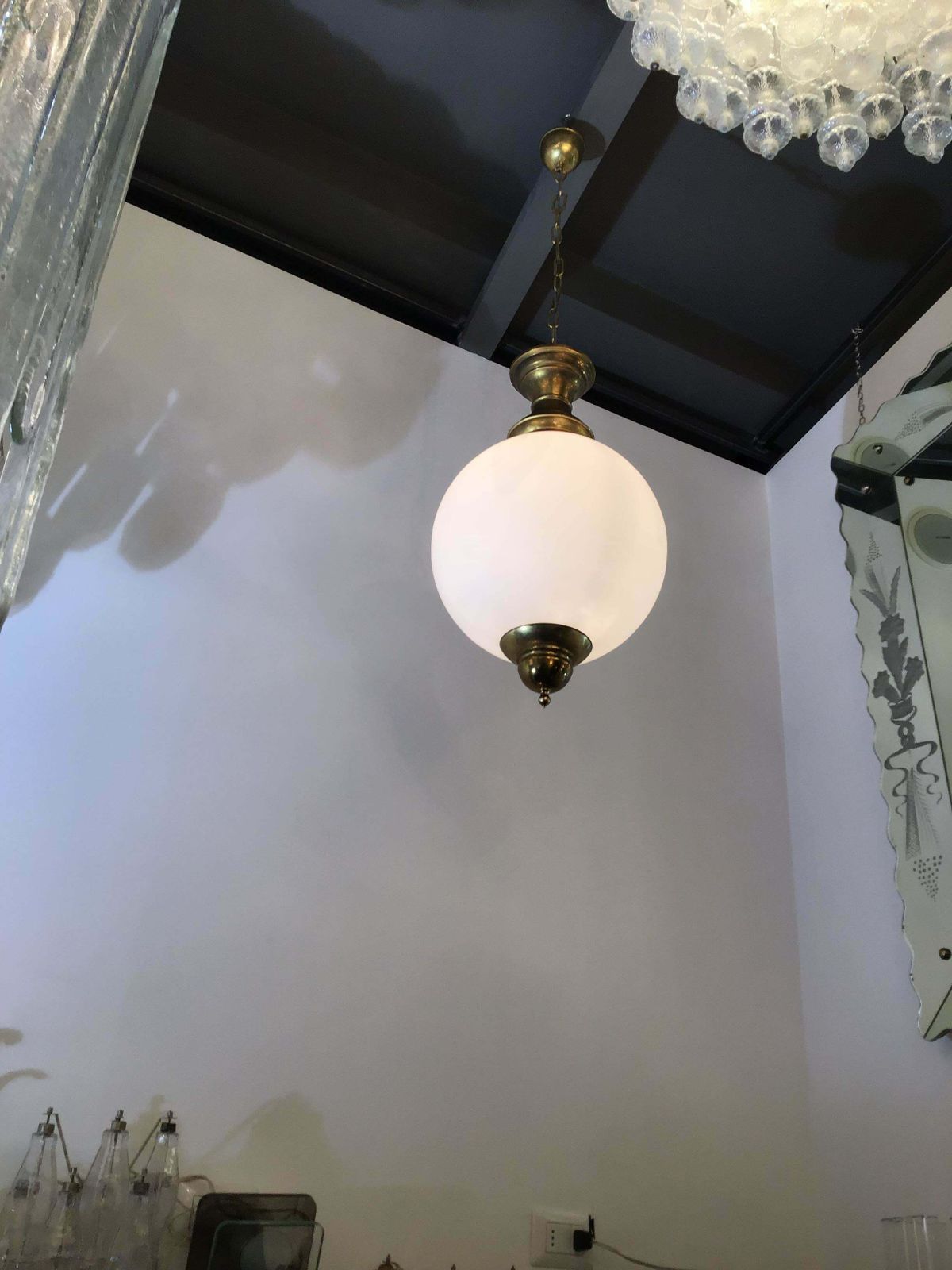 photo buy Azucena Chandelier Luigi Caccia Dominioni Italian 1950 Brass Glass