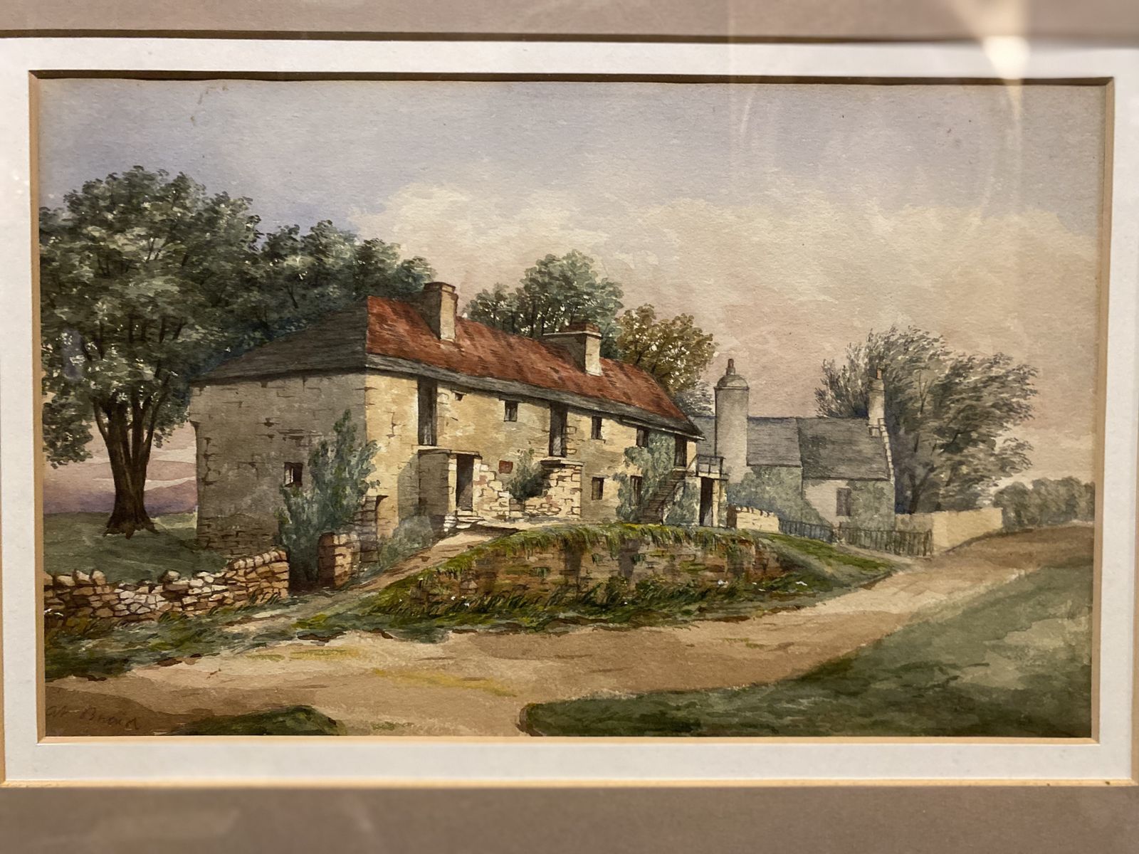 Watercolour Painting   Farmworkers' Cottages In The Countryside photo Art