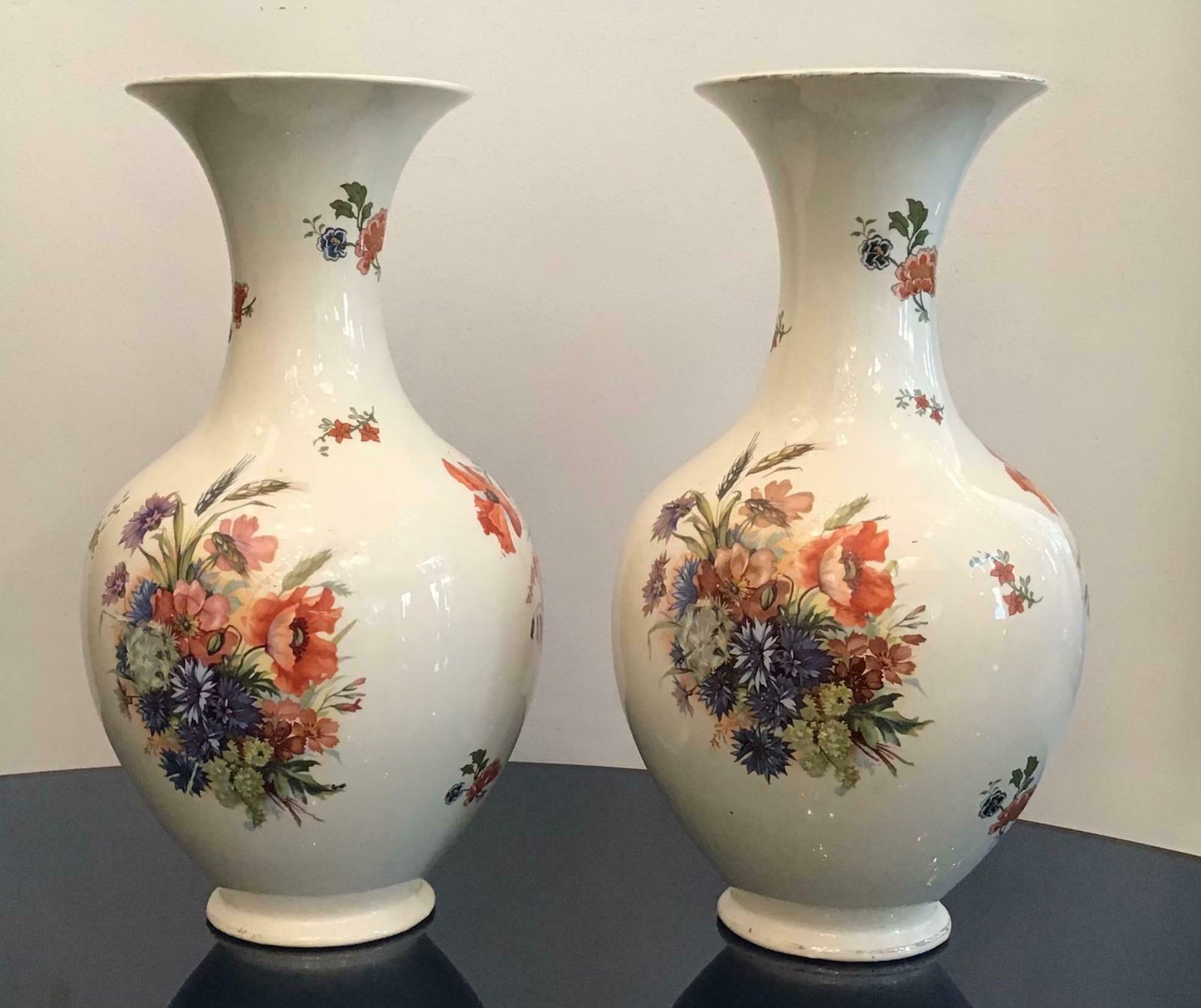 Laveno Couple Vases Ceramic 1930 Italy photo vinterior