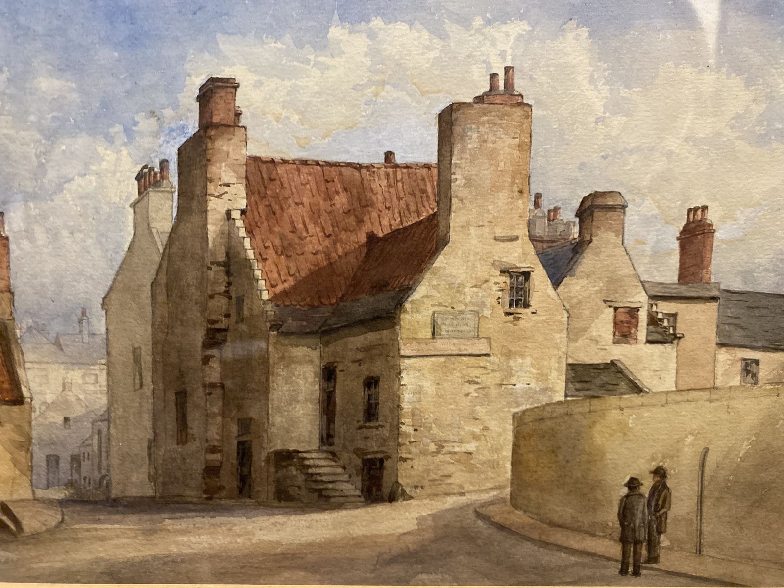Watercolour Painting   Stonework Houses In An English Village photo furniture