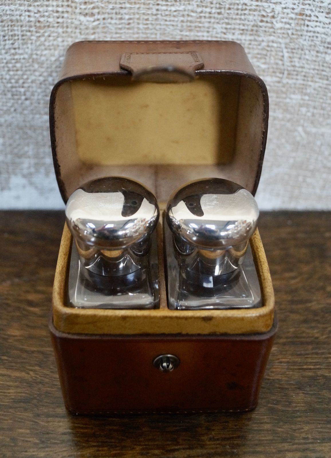 Antique Travel Cologne Bottle Case photo buy
