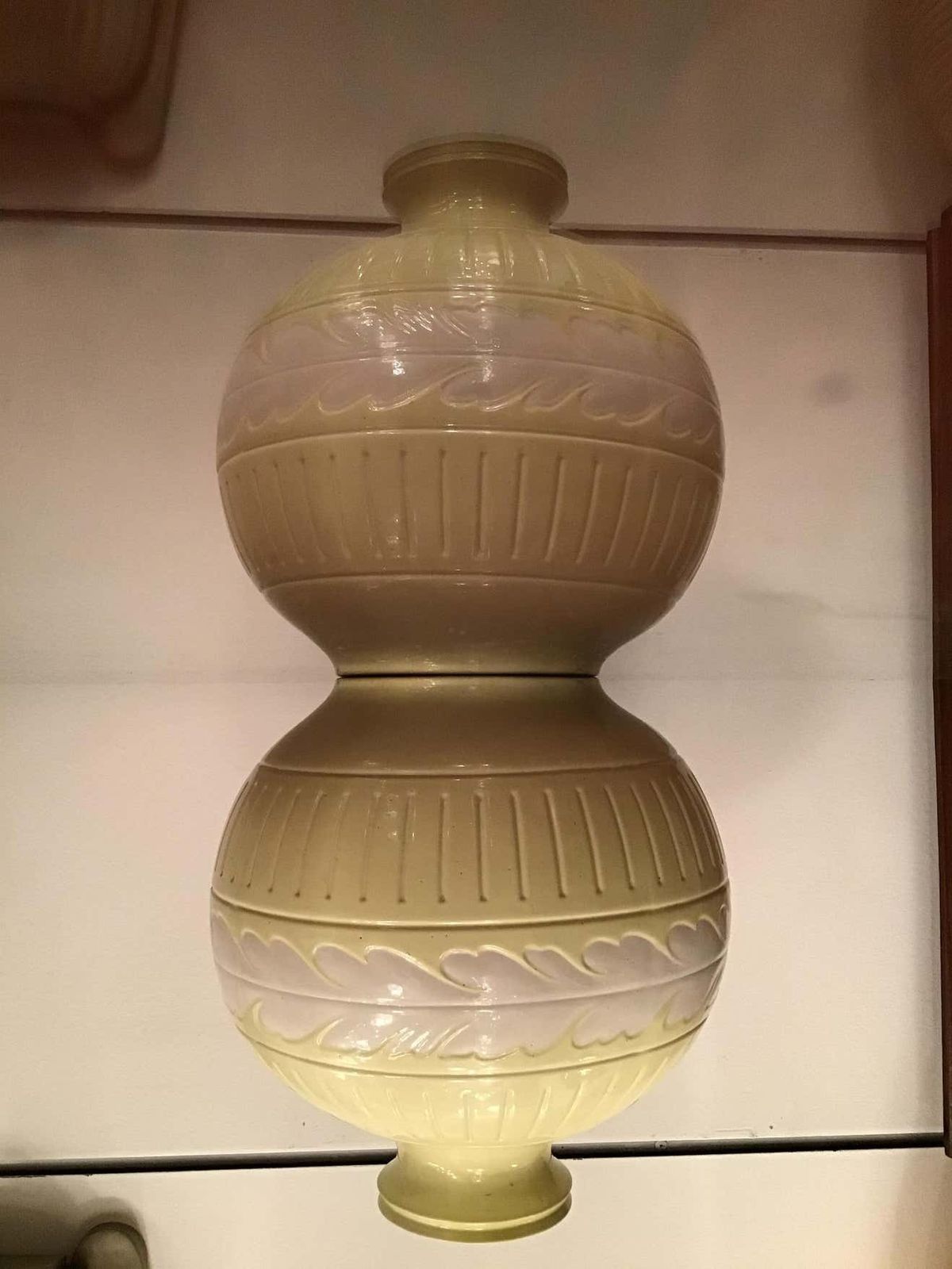 Richard Ginori Giovanni Gariboldi Vase Yellow White Ceramic, 1945, Italy photo vintage