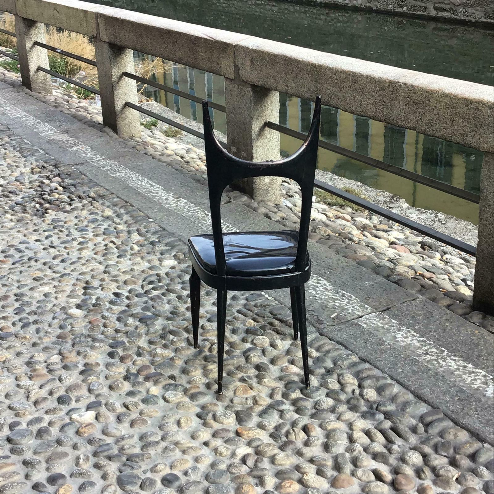 Paolo Buffa Chair Wood Padded Seat 1940 Italy photo furniture