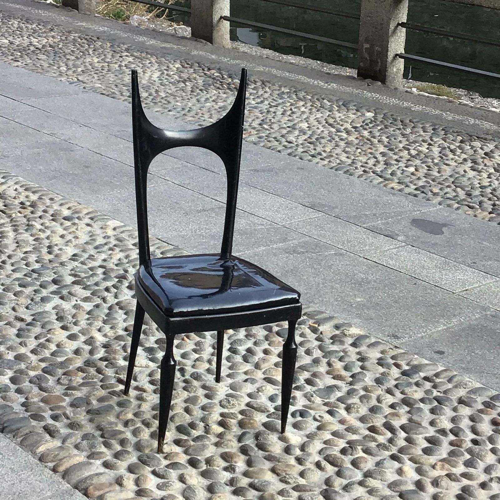 Paolo Buffa Chair Wood Padded Seat 1940 Italy photo vinterior