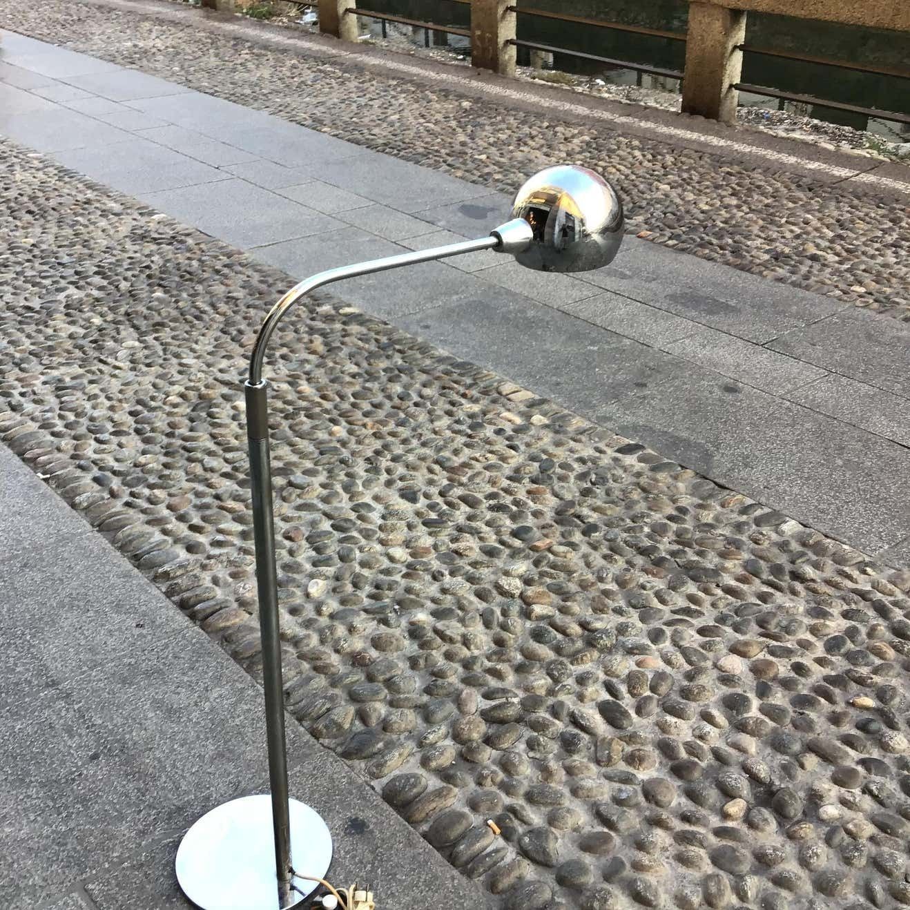Sergio Asti Candle Floor Lamp 1960 Metal Chrom Italy photo Lighting