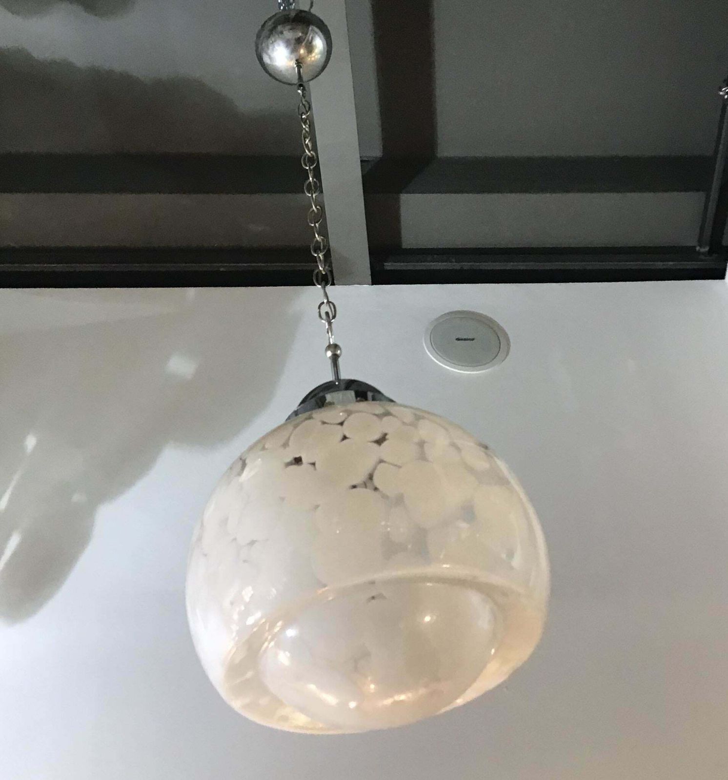 Mazzega Chandelier Flower Spotted Chrome Murano Glass  1960 photo furniture