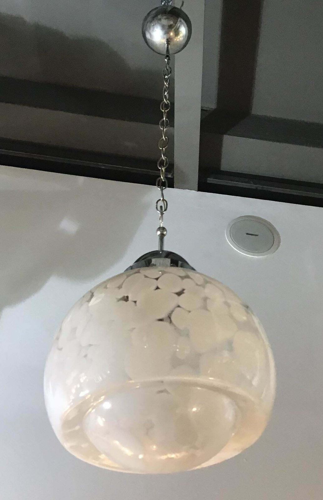 Mazzega Chandelier Flower Spotted Chrome Murano Glass  1960 photo 1449.0
