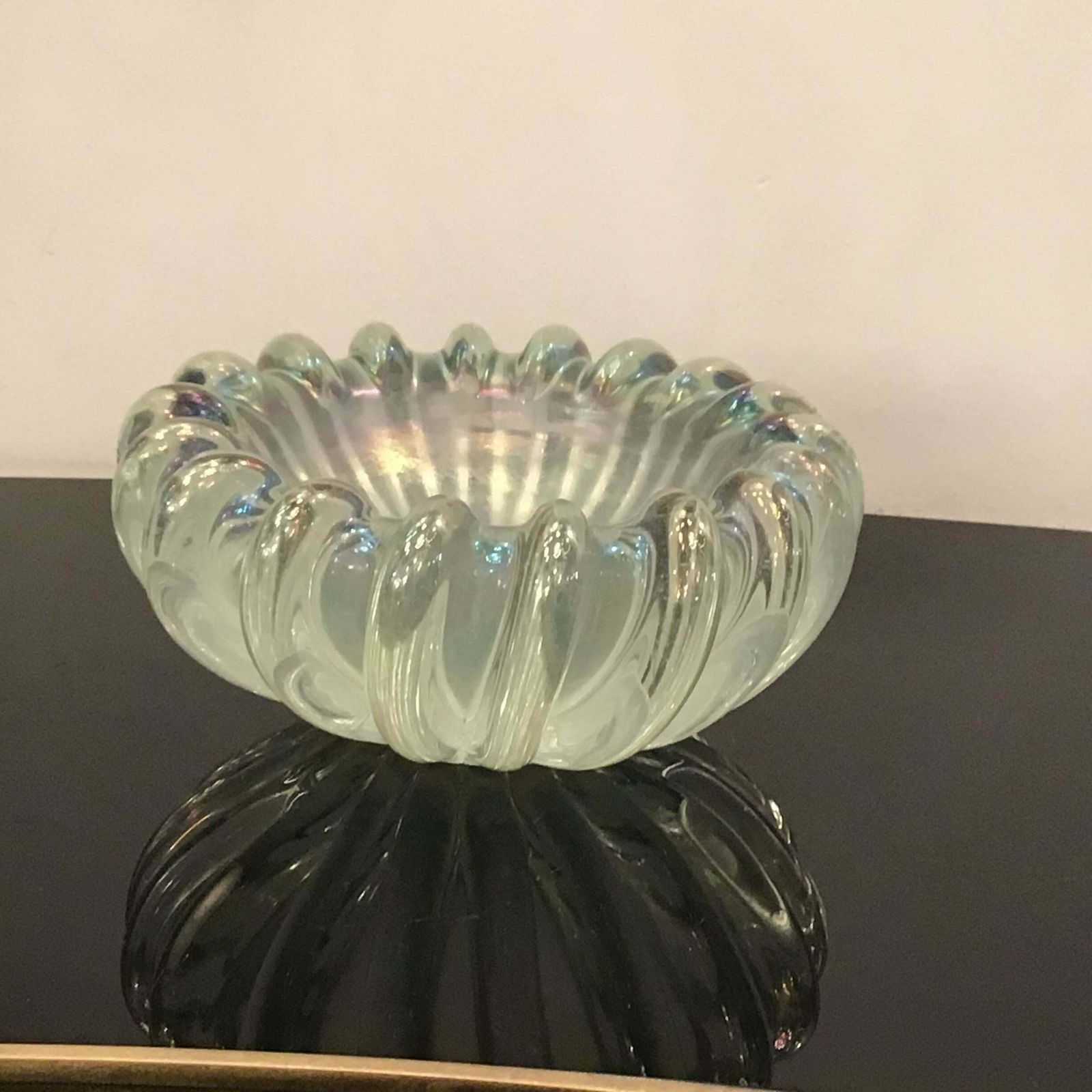 photo vintage Seguso Centrepiece Murano Iridescent Glass 1940 Italy