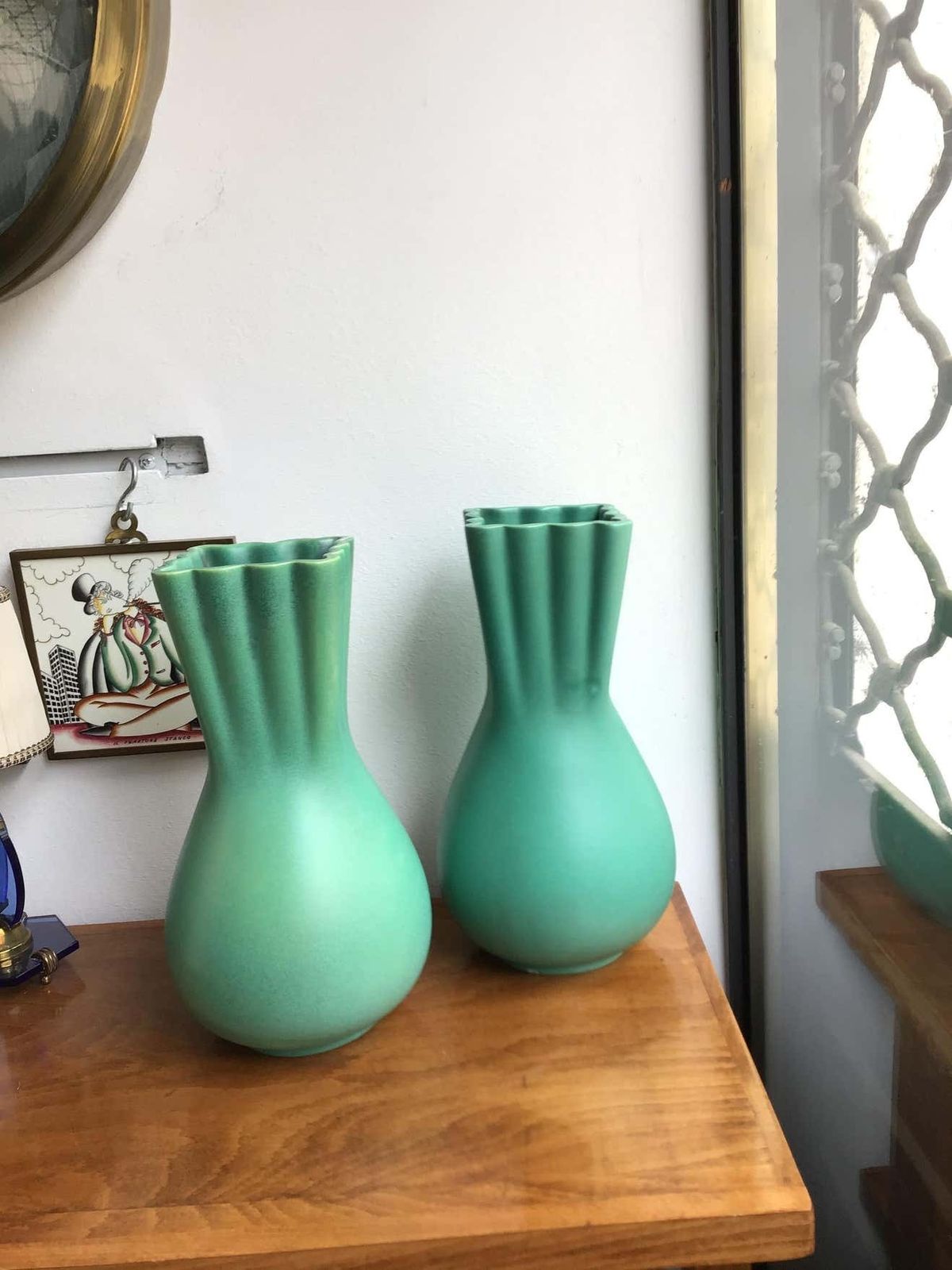 Richard Ginori Giovanni Gariboldi Green Vase Ceramic, 1950, Italy photo furniture