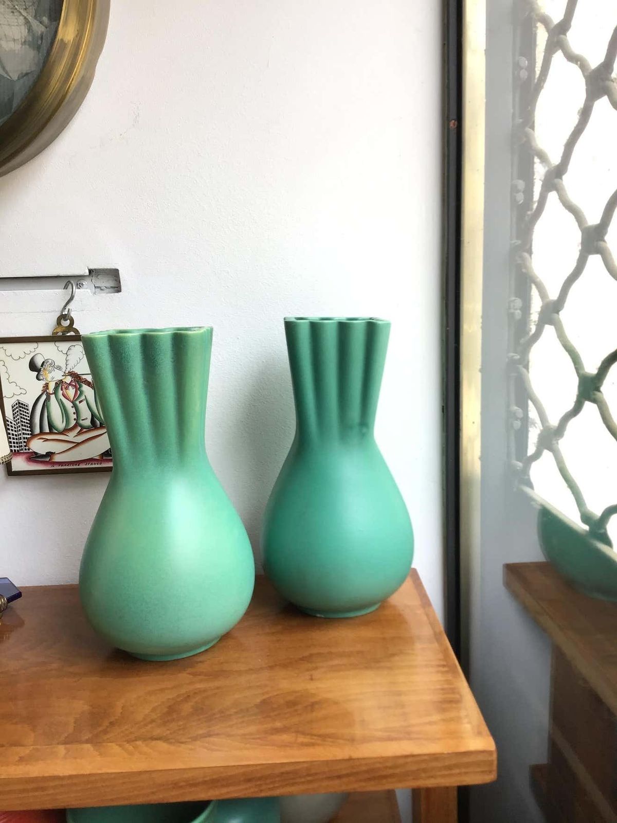 Richard Ginori Giovanni Gariboldi Green Vase Ceramic, 1950, Italy photo 3260.0