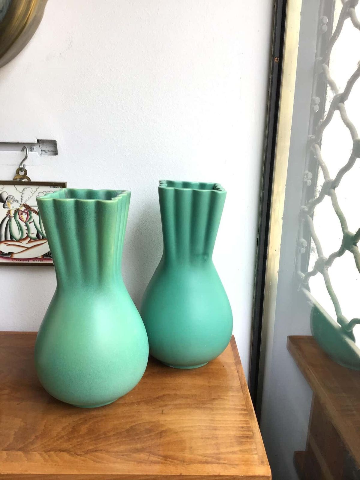 Richard Ginori Giovanni Gariboldi Green Vase Ceramic, 1950, Italy photo vinterior