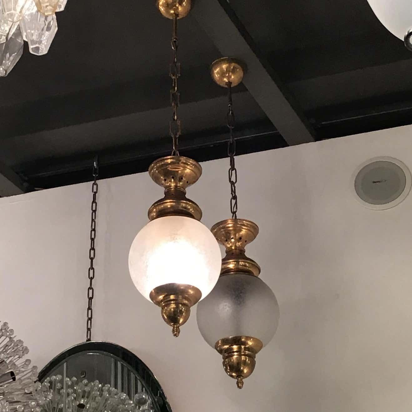 Azucena “Luigi Caccia Dominioni “Ls1 Chandeliers Brass Glass 1950 Italy photo for sale